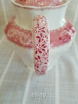 Ensemble De Café Victorien Vintage De Camilla De Spode De Copeland Rouge Et Blanc