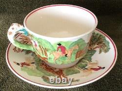 Ensemble De Chasse Aux Renards De Quatre Wedgwood Cup Et Saucer