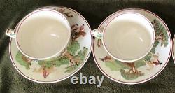 Ensemble De Chasse Aux Renards De Quatre Wedgwood Cup Et Saucer