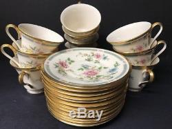 Ensemble Thé Et Café Vtg Lenox Morning Blossom Gold Trim 12