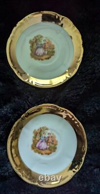 Ensemble Vintage Fragonard Design Service à Thé et Café en Or 24 Carats