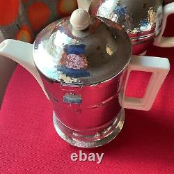 Ensemble Vintage Heatmaster, théière, cafetière et sucrier, couvercles isolants