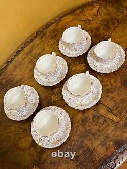 Ensemble Vintage de 6 Tasses à Café et 7 Soucoupes Pearl Delight de James Kent