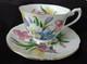 Ensemble Vintage De Six Tasses Et Soucoupes Fleurs D'iris Porcelaine Fine Thé Café Royal Standard