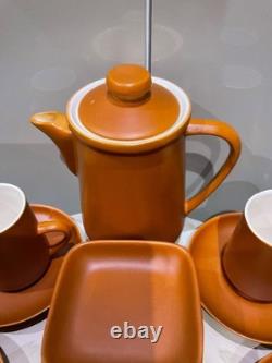 Ensemble à café 21 pièces pot à café honiton rouillé tasses soucoupes pichet à lait sucrier vintage