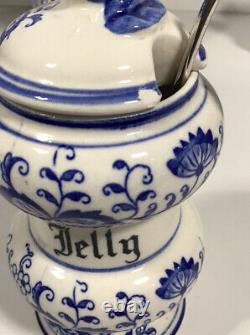 Ensemble à café Arnart Blue Onion 8 pièces vintage des années 1950 rare Japon