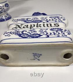 Ensemble à café Arnart Blue Onion 8 pièces vintage des années 1950 rare Japon