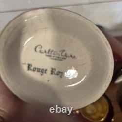 Ensemble à café Carlton Ware Rouge Royale Vintage Angleterre Tasses à café en demi-tasse Rouge Or