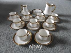 Ensemble à café Cauldon vintage design clé grecque 9 tasses et sous-tasses cruches à lait et à crème