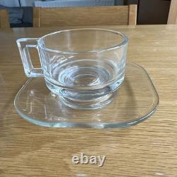 Ensemble à café Fidenza vetraria ARNO. Ensemble de café en verre italien vintage avec boîte d'origine.