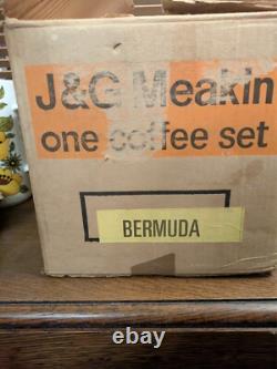 Ensemble à café J&G Meakin J & G des années 50 avec boîte d'origine Bermuda Tournesol