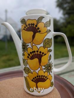 Ensemble à café J&G Meakin J & G des années 50 avec boîte d'origine Bermuda Tournesol