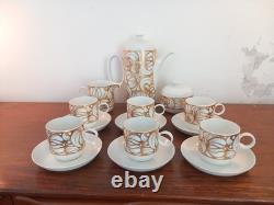 Ensemble à café Rosenthal vintage : cafetière, crémier, sucre, tasses et soucoupes