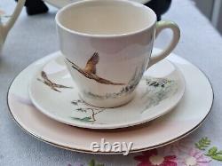 Ensemble à café Royal Doulton The Coppice vintage antique Pot à café Pichet à lait Faisan 1942