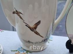 Ensemble à café Royal Doulton The Coppice vintage antique Pot à café Pichet à lait Faisan 1942