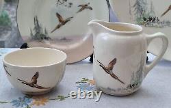 Ensemble à café Royal Doulton The Coppice vintage antique Pot à café Pichet à lait Faisan 1942