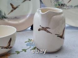 Ensemble à café Royal Doulton The Coppice vintage antique Pot à café Pichet à lait Faisan 1942