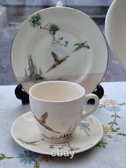 Ensemble à café Royal Doulton The Coppice vintage antique Pot à café Pichet à lait Faisan 1942