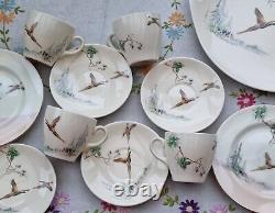 Ensemble à café Royal Doulton The Coppice vintage antique Pot à café Pichet à lait Faisan 1942