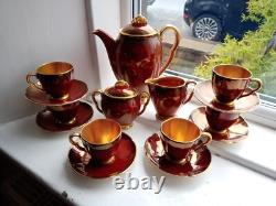 Ensemble à café Vintage Carltonware 15 pièces Rouge Royale