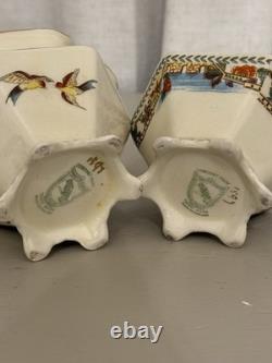 Ensemble à café Vintage Coronet Ware Parrott & Co Angleterre 5 tasses Pagode Chinoiserie