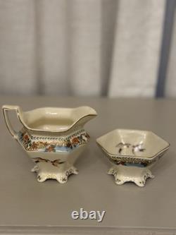 Ensemble à café Vintage Coronet Ware Parrott & Co Angleterre 5 tasses Pagode Chinoiserie