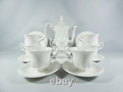 Ensemble à café Vintage Royal Albert Reverie 15 pièces Pot Tasse Soucoupe Duo Porcelaine Blanche en Os