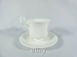 Ensemble à café Vintage Royal Albert Reverie 15 pièces Pot Tasse Soucoupe Duo Porcelaine Blanche en Os