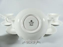 Ensemble à café Vintage Royal Albert Reverie 15 pièces Pot Tasse Soucoupe Duo Porcelaine Blanche en Os