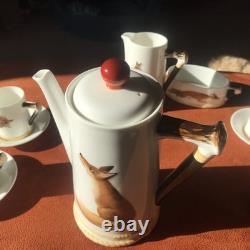 Ensemble à café Vintage Royal Doulton Reynard Le Renard pour 4 personnes Excellent État