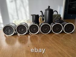 Ensemble à café en céramique Ulster Irlande marron foncé années 1970 vintage en excellent état