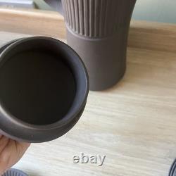 Ensemble à café en chocolat flûté en flamestone brun foncé Vintage Dansk Danemark