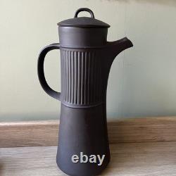 Ensemble à café en chocolat flûté en flamestone brun foncé Vintage Dansk Danemark
