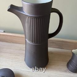 Ensemble à café en chocolat flûté en flamestone brun foncé Vintage Dansk Danemark
