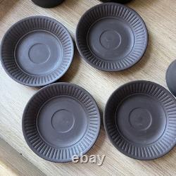 Ensemble à café en chocolat flûté en flamestone brun foncé Vintage Dansk Danemark