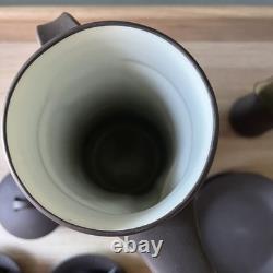 Ensemble à café en chocolat flûté en flamestone brun foncé Vintage Dansk Danemark