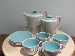 Ensemble à café en faïence Poole vintage bicolore des années 1950-1960