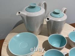 Ensemble à café en faïence Poole vintage bicolore des années 1950-1960