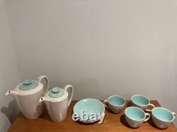 Ensemble à café en faïence Poole vintage bicolore des années 1950-1960