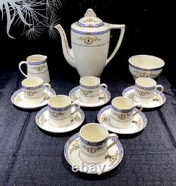 Ensemble à café en porcelaine d'os Vintage J & G Meakin, vers 1920. Fabriqué en Angleterre. Très rare.