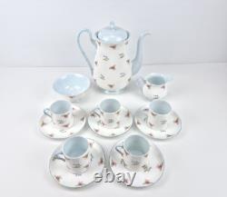 Ensemble à café en porcelaine fine Shelley vintage de 13 pièces avec motif floral chintz, fabriqué en Angleterre, en très bon état.
