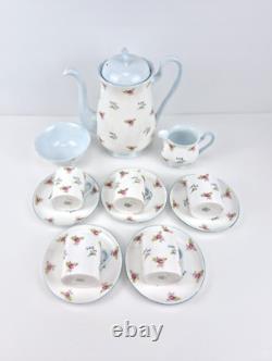 Ensemble à café en porcelaine fine Shelley vintage de 13 pièces avec motif floral chintz, fabriqué en Angleterre, en très bon état.