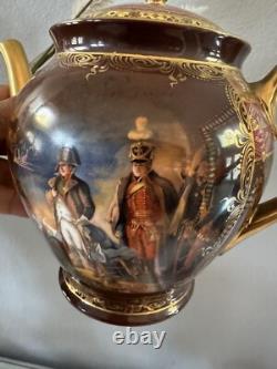 Ensemble à café en porcelaine fine de Carlsbad vintage 1930 Tchécoslovaquie scènes de NAPOLÉON