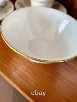 Ensemble à café en porcelaine fine vintage Spode gothique vert et or avec crémier et sucrier