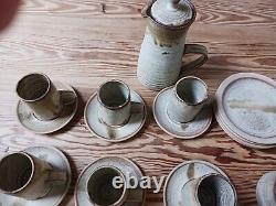 Ensemble à café en poterie cornouaillaise vintage de John Buchanan
