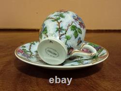 Ensemble à café espresso en motif floral et oiseaux d'Arklow Grimwades vintage.