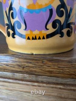 Ensemble à café rare vintage rétro Sadler OWL ART POPULAIRE des années 1970 violet, orange et noir