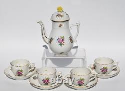 Ensemble à café vintage Herend ETON pour 4, cafetière, 4 duos de demitasse/mocha #711