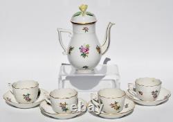 Ensemble à café vintage Herend ETON pour 4, cafetière, 4 duos de demitasse/mocha #711