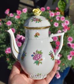 Ensemble à café vintage Herend ETON pour 4, cafetière, 4 duos de demitasse/mocha #711